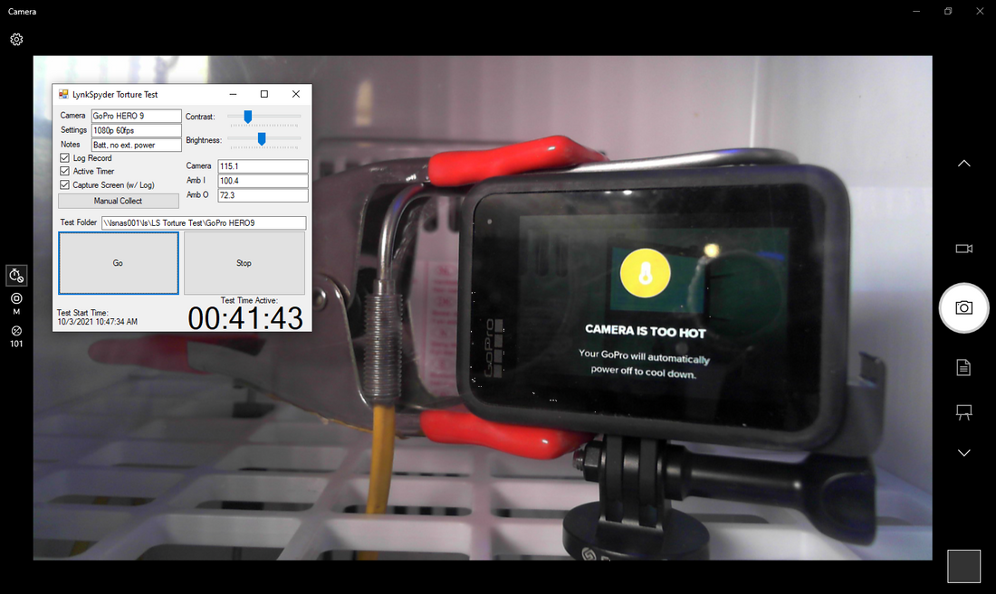 GoPro HERO 9 1080/60, Battery, 38C/100F (Test ID 100321104734)