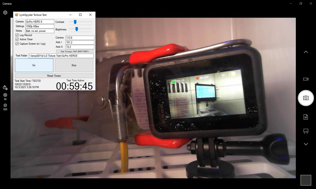 GoPro HERO 8 1080/60, Battery, 38C/100F (Test ID 100321153818)