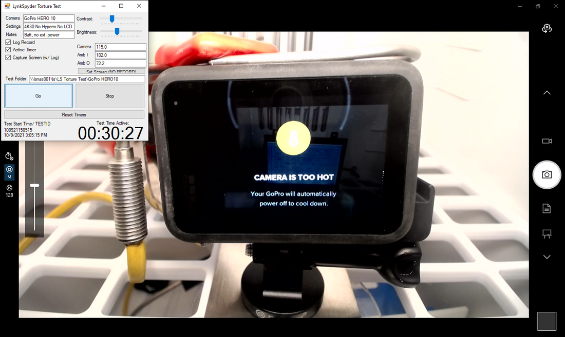 GoPro HERO 10 4K/30, Battery, 38C/100F (Test ID 100921150515)