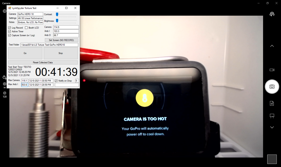 GoPro HERO 10 4K/30, Enduro Battery, 38C/100F (Test ID 120521124925)