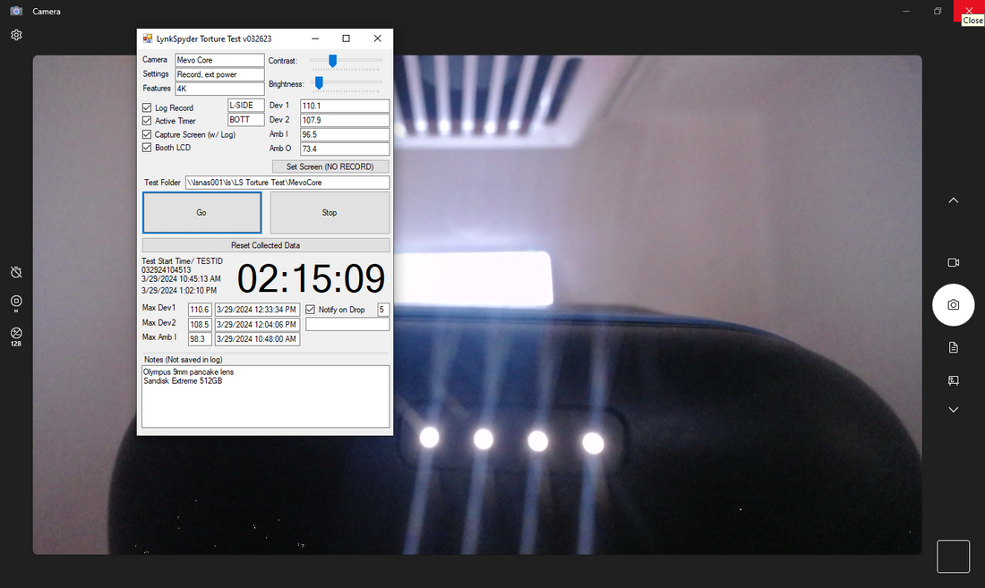 Mevo Core, 4K, External Power, 95F (TEST ID 032924104513)