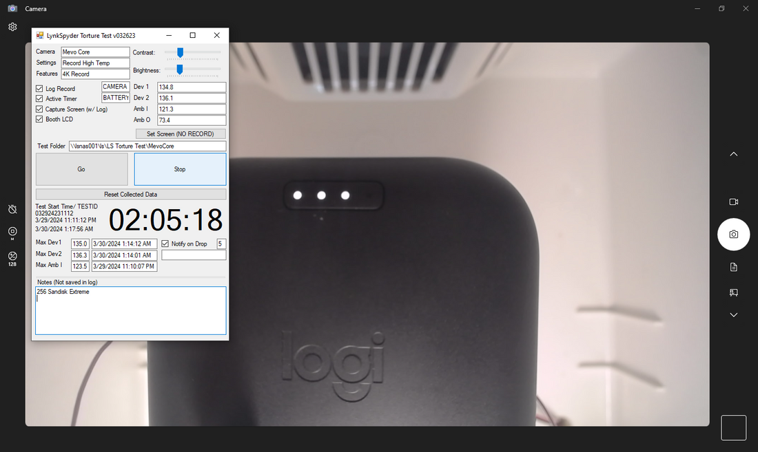 Mevo Core, Record 4K, External Power, 120F (TEST ID 032924231112)